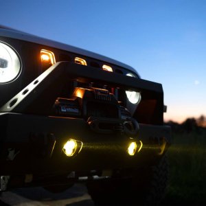 Jeep Wrangler JL Fog Light Kit - Front - KC HiLiTES - FLEX ERA 3 Dual Mode SAE - `10-`24